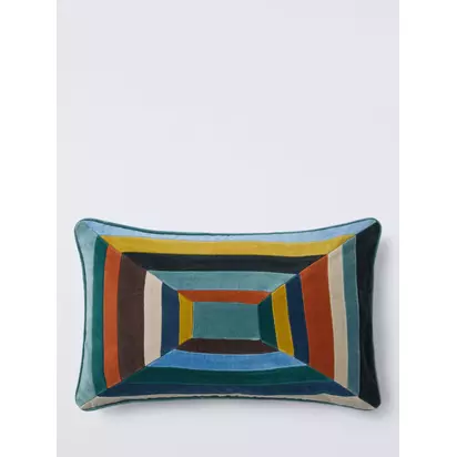 John Lewis Patchwork Velvet Cushion, Multi Multi | 35 x 55cm