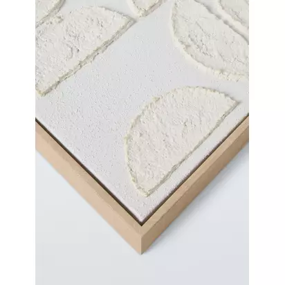 John Lewis 'Textured Circle Shapes' Framed Canvas Print, 80 x 60cm, Beige Beige | 80 x 60 x 3.5cm