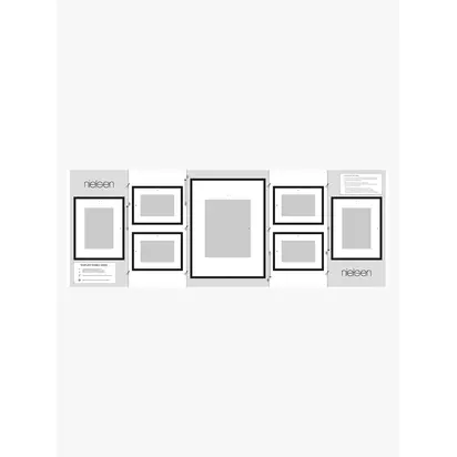 nielsen Gallery Aluminium Gallery Set Multi-aperture Photo Frames, 7 Photo Black
