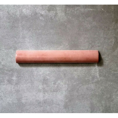 Zellige Bullnose Rose Pink Pencil Border Tiles 3cm x 20cm
