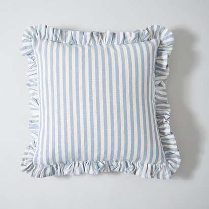 Linford Stripe Frilled Square Cushion Cover