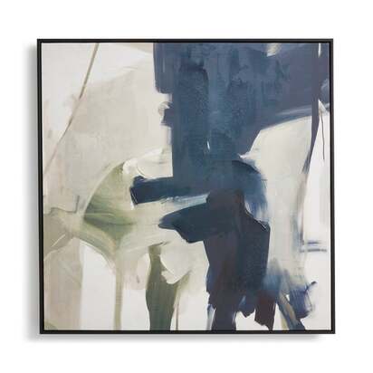 Blue Abstract Framed Canvas