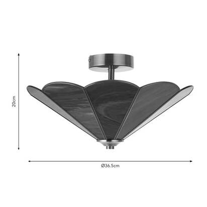 Colette Mid Century 2 Light Flush Ceiling Light