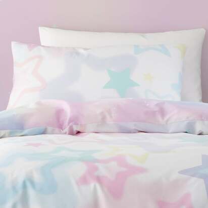 Catherine Lansfield White Ombre Stars Duvet Cover and Pillowcase Set