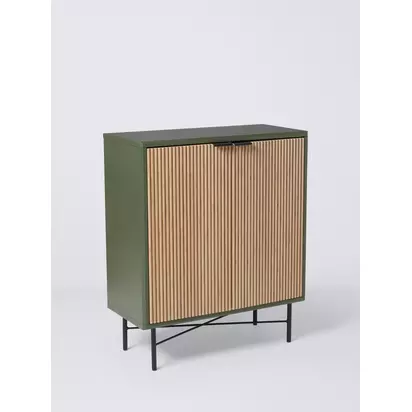 John Lewis Ridge 2 Door Cabinet, Avocado Avocado Green | H91 x W35 x D76cm