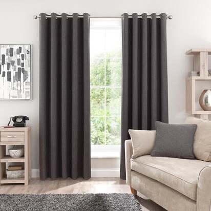Luna Brushed Eyelet Curtains (Blackout Available)