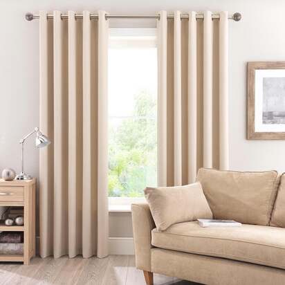 Luna Brushed Eyelet Curtains (Blackout Available)