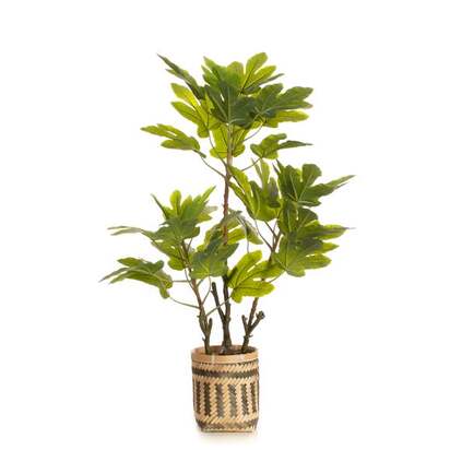 Artificial Fig Tree in Bamboo Plant Pot