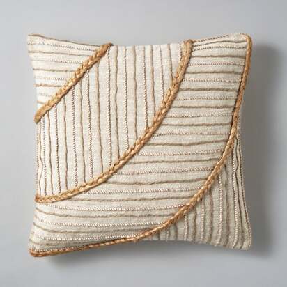 Artisan Jute Abstract Natural Cushion Cover