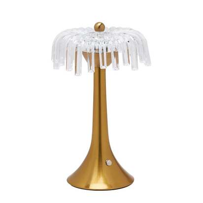 Hestia Bronze Base Crystal Trim Rechargeable Colour Changing LED Touch Table Lamp