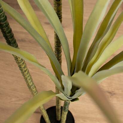 Artificial Yucca Tree in Black Plastic Plant Pot