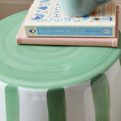 Beatrice Striped Ceramic Indoor Outdoor Side Table