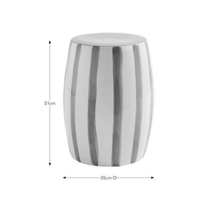 Beatrice Striped Ceramic Side Table, Green