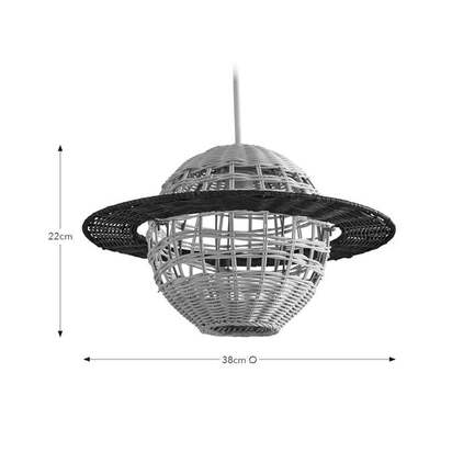 Saturn Rattan Easy Fit Pendant Shade