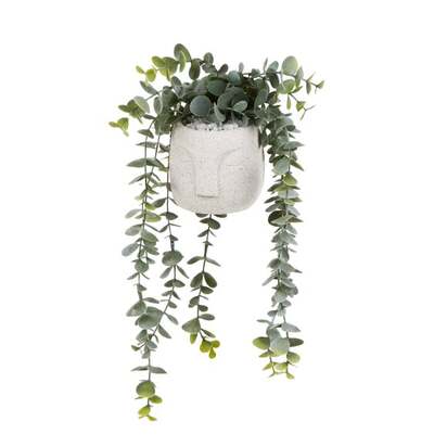 Artificial Trailing Eucalyptus in Face Plant Pot