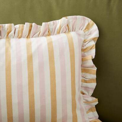 Frilled Stripe Rectangle Cushion Cover