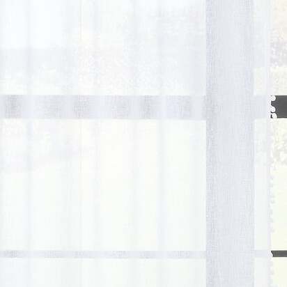 Textured Pom Pom Slot Top Single Voile Panel