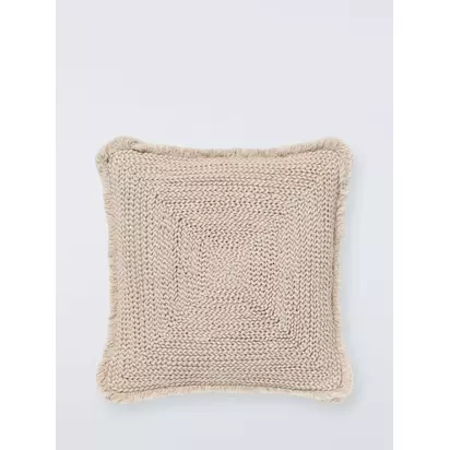 John Lewis Braided Cotton Cushion, Natural Natural | 45 x 45cm