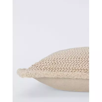John Lewis Braided Cotton Cushion, Natural Natural | 45 x 45cm