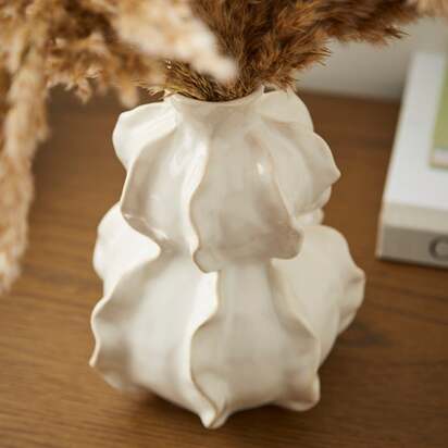 Oceanscape Organic Curved Ceramic Vase