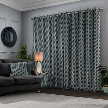 Arbour Cut Velvet Eyelet Curtains