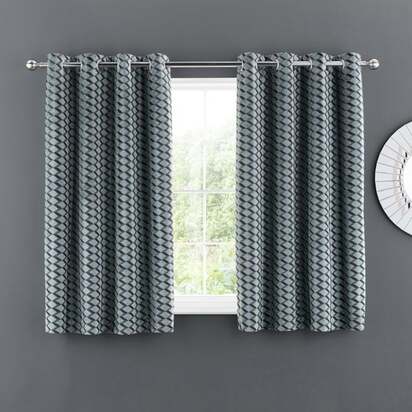 Arbour Cut Velvet Eyelet Curtains