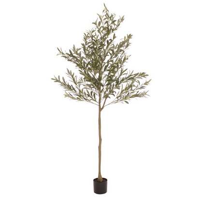 Artificial Olive Tree in Black Plastic Plant Pot