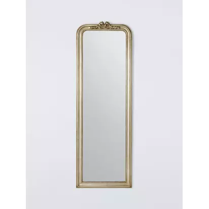 John Lewis Bow Detail Full Length Rectangular Leaner/Wall Mirror, 180 x 60cm, Gold Gold | 180 x 60 x 5.7cm