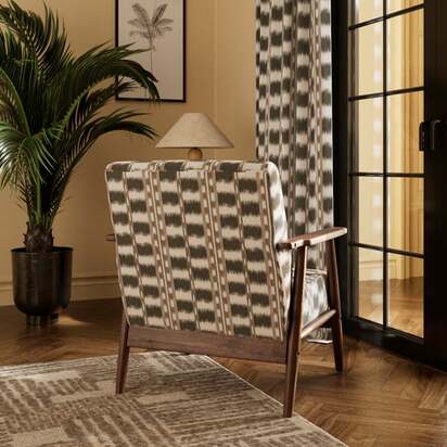 Quinn Avis Green Stripe Paddle Arm Occasional Armchair
