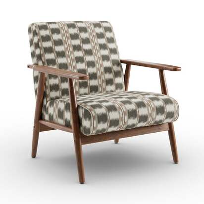 Quinn Avis Green Stripe Paddle Arm Occasional Armchair