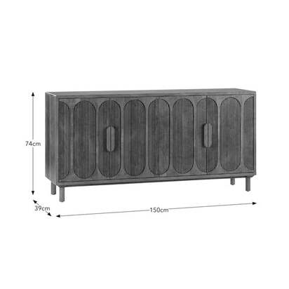 Khari 4 Door Large Sideboard, Mango Wood