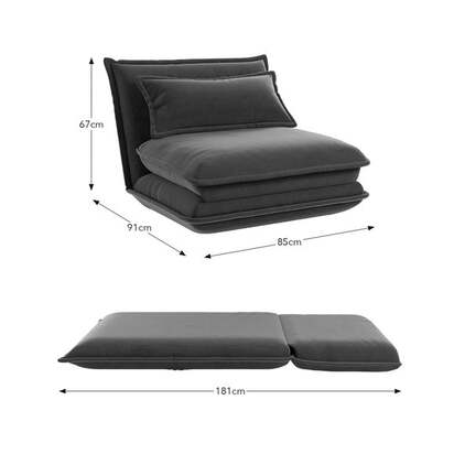 Jackson Velvet Foldable Single Sofa Bed