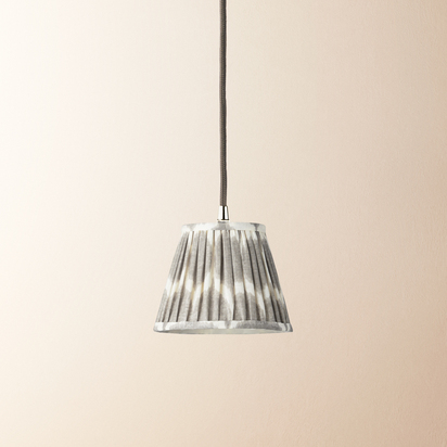 18cm pendant printed linen ikat shade in grey Yoda
