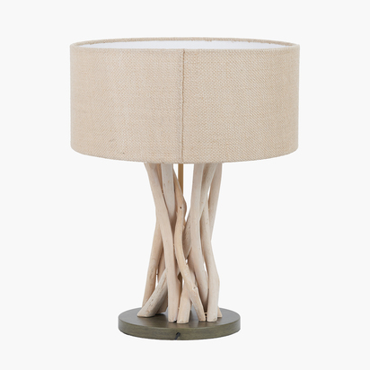Derna Driftwood Table Lamp with Natural Jute Shade