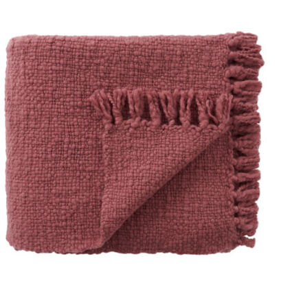 Loaf 170 x 180cm Wefty Wool Blanket in Pink