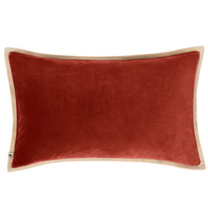 Loaf 40 X 60Cm Bordy Edge Velvet Cushion in Terracotta