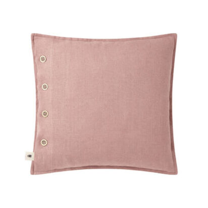 Loaf 43cm x 43cm Easy Buttons Linen Cushion Scatter in Light Pink Thin Cord Cushion
