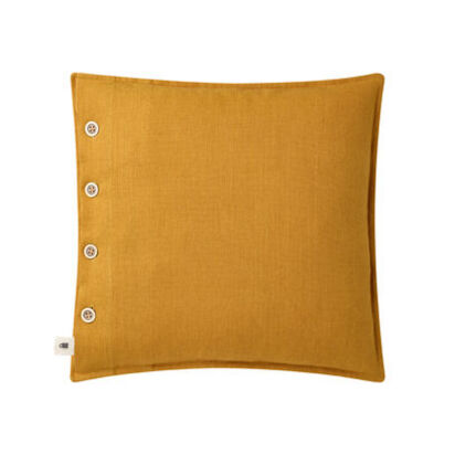 Loaf 43 X 43cm Easy Buttons Cushion in Ochre Linen