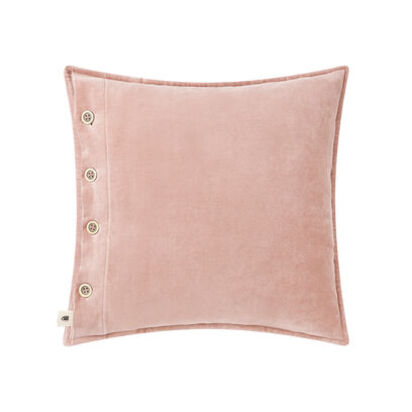 Loaf 43cm x 43cm Easy Buttons Velvet Cushion Scatter in Light Pink Thin Cord Cushion