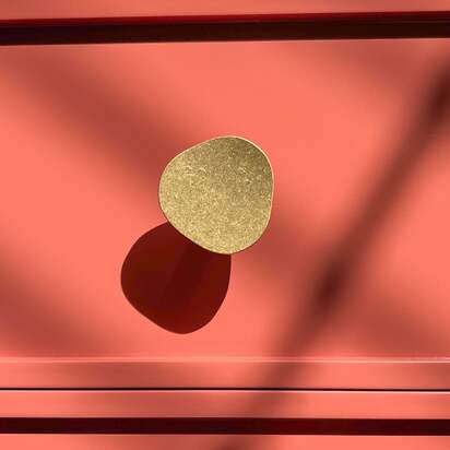 PEBBLE Organic Knob - Aged Brass - Cabinet Knob Only