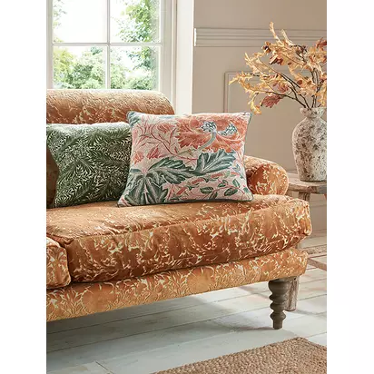 William Morris At Home Larkspur Cushion Forest Green | H40 x W60cm