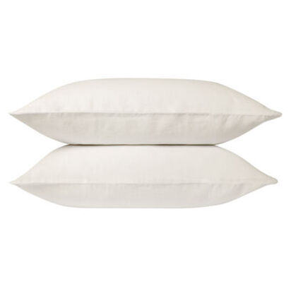 Loaf Lazy Linen Set of 2 Pillowcases in Oat Milk | Cotton Bedding | Medium