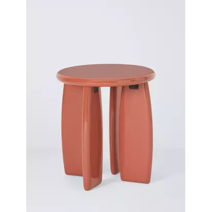 John Lewis High Gloss Side Table Burnt Orange | H45 x W40 x D40cm