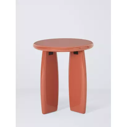 John Lewis High Gloss Side Table Burnt Orange | H45 x W40 x D40cm