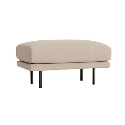 Loaf Rectangle Jeffers Footstool in Neutral Slubby Cotton - Oatcake