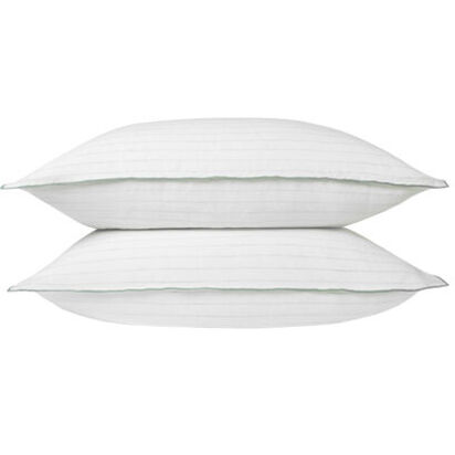 Loaf Widey Stripe Lazy Linen Set of 2 Pillowcases in Duck Pond Teal | Cotton Bedding | Medium