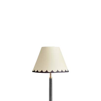 25cm empire shade in jet scallops hand painted card