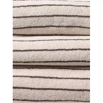 John Lewis Egyptian Cotton Stripe Towels Cocoa | H2.50 x W70 x D135cm