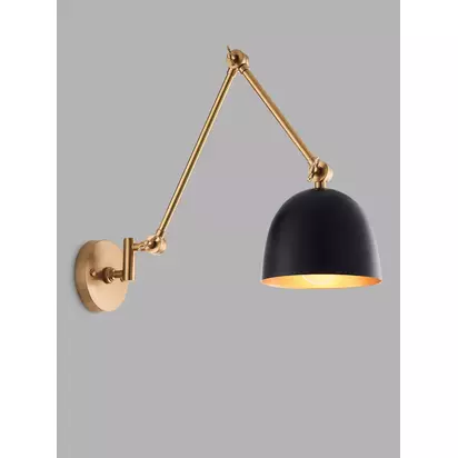 Bay Lighting Broma Swing Arm Wall Light Antique Brass | H20-65 x W12-84 x D17-82cm