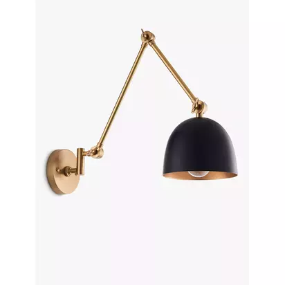 Bay Lighting Broma Swing Arm Wall Light Antique Brass | H20-65 x W12-84 x D17-82cm